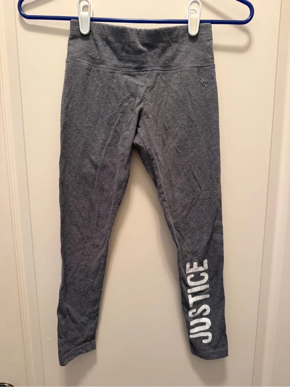 Justice Charcoal Gray Logo Leggings for Girls
